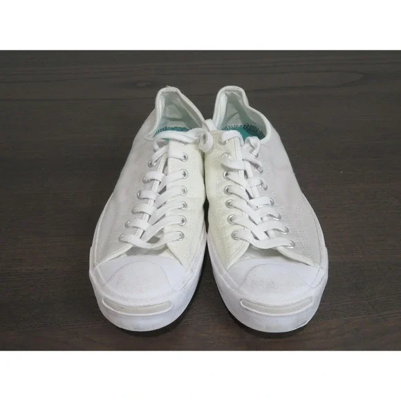 Converse Jack Purcell Shoes Mens Size 10 White Canvas Low Top Sneakers 167921C - Picture 2 of 11